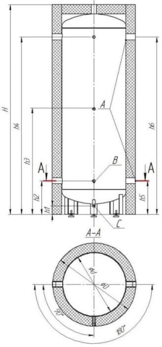 Схема акумулюючої ємності Candle Tank